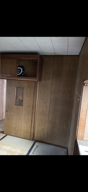 堺市西区リフォーム現場、築50年の家、プリント板をクロスの部屋に！